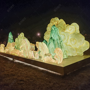 Sculpture en fibre de verre de rocher lumineux, montagne artificielle, décoration paysagère extérieure faite à la main - Product Image 3