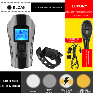 Bicicleta inteligente cronómetro en linterna fuerte cabalgar de noche linterna impermeable de carga usb cuerno faro - Product Image 5