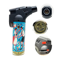 Briquet coupe-vent incliné de style torche au design classique et moderne, en plastique et acier, pour cigarettes, bougies, barbecue, avec logo personnalisé