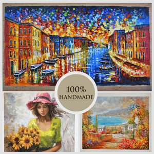 Quadri Decorativi per la Casa: <span class=keywords><strong>Dipinti</strong></span> Urbani con Spatola su Tela, Paesaggi Stradali Urbani, Pannelli Artistici 3D da Parete - Product Image 4