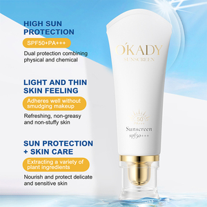 Okady nhãn hiệu riêng 50g SPF50 +++ dầu miễn phí UV Kem chống nắng Kem chống nắng UVA UVB tự nhiên hữu cơ mặt trời bảo vệ chống thấm nước Kem chống nắng - Product Image 2
