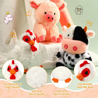 Vente en gros de peluches personnalisées d'animaux de la ferme pour décorations de fête d'anniversaire, cochon, coq, cheval, mouton, vache, animaux en peluche de la ferme