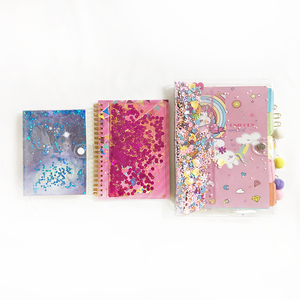 Cartoon Cute Girly Spiral Quicksand Sequin Pink <strong>Plastic</strong> <strong>Cover</strong> <strong>Notebook</strong> - Product Image 6