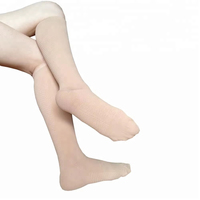 Chaussettes de compression antidérapantes en coton et élasthanne jetables personnalisées pour infirmières, couleur chair, pour fasciite plantaire au printemps