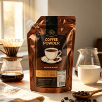Prix de gros Sachets à bec verseur pour café, personnalisés, réutilisables, anti-fuite, en plastique, à fond plat, avec impression et feuille d'aluminium