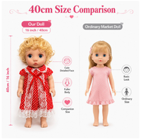 Poupée réaliste en silicone souple de 16 pouces, corps entier, fille reborn, peau 3D réaliste, princesse, poupée de simulation, à habiller, cadeau d'anniversaire pour enfants