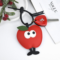 Dessin animé mignon noël nouvel an porte-clés pendentif en cuir PU cadeaux de mode petit porte-clés pour noël