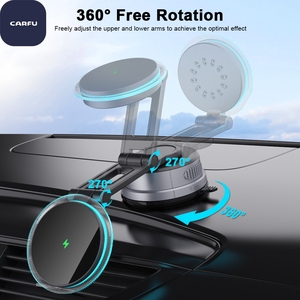 <span class=keywords><strong>Chargeur</strong></span> de voiture sans fil magnétique Qi2 15W USB-C PD, rotation à 360°, 2 fois plus rapide, pour support de tableau de bord à ventouse avec anneau LED - Product Image 3