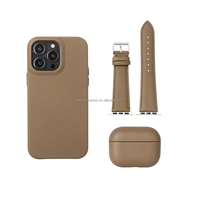Coque de téléphone en cuir véritable Epsom pour iphone 14 15 Pro Max