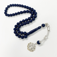 51 perles de prière musulmanes en résine polie à la main, Tasbih Subha, chapelet portable pour hommes, multicolore, collier de culte islamique, vente en gros