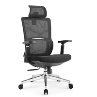 Chaise de bureau à domicile, chaise de bureau à dossier haut avec roues, Support de tête, chaise en maille avec pédale cachée