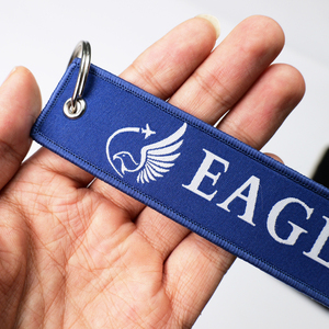 Hot bán dệt thẻ chuyến bay Phi Hành Đoàn Máy bay Keychain tùy chỉnh chuyến bay Phi Hành Đoàn tên thương hiệu máy bay phản lực tag dệt Keychain - Product Image 2