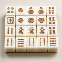 Luxuriöses Weißes Perlen-Mahjong-Set 160 Stück Acrylharz-Steine Perlmutt Anpassbar Tragbar Familien-Party-Geschenk