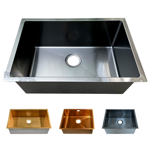 Wastafel dapur Modern 32 inci 304 baja tahan karat Hitam Pvd tidak pudar wastafel pintar keran instalasi dapur tidak termasuk murah - Product Image 1