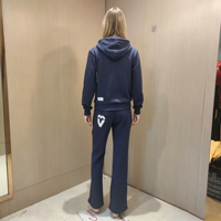 Ensemble de survêtement QZFSO personnalisé avec logo, 2 pièces, pantalon et sweat-shirt court en coton de haute qualité, coupe ample, pour femmes