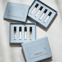 Coffret cadeau de parfum de luxe OEM personnalisé, papier texturé de qualité supérieure, coffret cadeau de parfum, flacon en verre de 2 ml, 3 ml, 5 ml avec bouchon