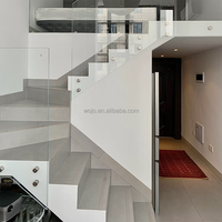 Escaliers droits à double poutre au design moderne personnalisé pour villa, appartement, hôtel, caractéristique décorative durable