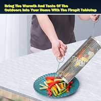 0em Odm Gril de barbecue extérieur en acier inoxydable Cage de fumeur à tambour rotatif portable avec grille de gril pour fumer la torréfaction