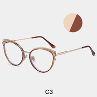 Vente en gros de lunettes de myopie optique aux couleurs assorties à la mode, monture individuelle de pied à ressort, lunettes anti-bleu