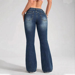<span class=keywords><strong>Jeans</strong></span> Denim Sexy <span class=keywords><strong>Skinny</strong></span> a <span class=keywords><strong>Vita</strong></span> <span class=keywords><strong>Bassa</strong></span>, Taglio Bootcut, Effetto Invecchiato, Lavaggio Medio, per l'Autunno - Product Image 3