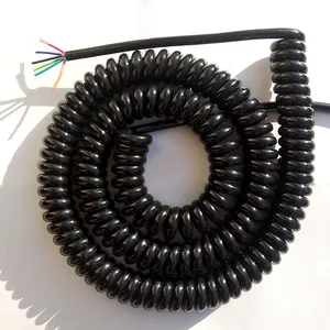 Fil à ressort mise à la terre câble d'alimentation enroulé en spirale Flexible câble en spirale électrique câble enroulé spirale