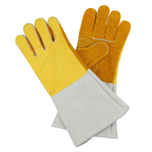 Gants <span class=keywords><strong>de</strong></span> soudage avec papier d'aluminium, gants <span class=keywords><strong>de</strong></span> travail en cuir, <span class=keywords><strong>gant</strong></span> <span class=keywords><strong>de</strong></span> soudage, travail du métal robuste - Product Image 1