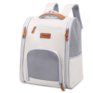 Pet Oxford Breathable <b>Cat</b> <b>Backpack</b> Carrier Solid Purple Mesh Ventilation Zipper Closure Pet Carrier - Product Image 2