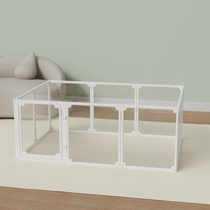 Parc de jeu pour chien en plastique transparent, clôture modulaire pliable moderne pour chiot, <span class=keywords><strong>chat</strong></span>, lapin, enclos sécurisé pour intérieur - Product Image 4