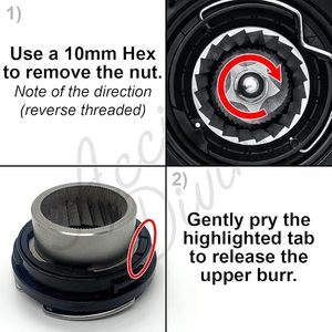 Moulins à café coniques de précision supérieurs et inférieurs pour les moulins à café <span class=keywords><strong>Sage</strong></span>/Breville Barista, compatibles uniquement avec les modèles à meules réglables - Product Image 4