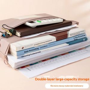 Bolsa Portadocumentos Impermeable Oxford Morandi de Kailijie con Cierre de Cremallera, Diseño de Etiqueta para Almacenamiento de Oficina, Impresión de Logotipo Personalizado - Product Image 3