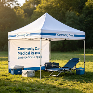 Gazebo per Eventi 3x3m per Beneficenza, Tenda 10x10 Resistente per Servizi Comunitari e Donazioni - Product Image 3