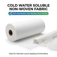 Prix d'usine Tissu non tissé 100% PVA écologique soluble à l'eau froide pour stabilisateur de broderie 20 ° C Dissolution rapide