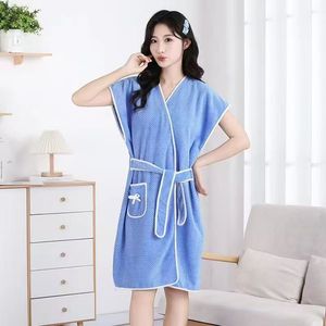 Albornoz de terciopelo Coral de alta densidad de larga duración para mujer, falda de toalla absorbente, pijama de cuatro estaciones para uso doméstico en <span class=keywords><strong>Hotel</strong></span> para fiestas - Product Image 6