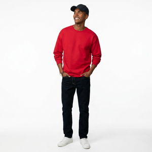 Sweat-shirt à col rond en coton lourd brodé avec logo personnalisé à bas prix pour hommes - Product Image 1
