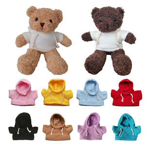 Cadeaux promotionnels pas chers de 30cm, ours en peluche mignon avec logo personnalisé, <span class=keywords><strong>jouet</strong></span> en peluche avec pull à capuche et chemise - Product Image 2
