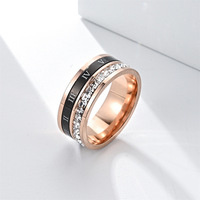 Bague en acier inoxydable Hip Hop pleine d'étoiles, avec strass, pour femme, inaltérable, de luxe, certifiée CNAS, motif papillon