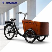 TXED Vélo cargo à 3 roues à batterie au lithium 36V 13AH 250W à 7 vitesses, très vendu, pour usage familial, tricycles électriques de transport