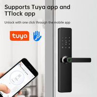 Serrure de porte intelligente biométrique à empreintes digitales, serrure numérique WiFi sans clé, poignée électronique avec application TTlock Tuya pour la maison et le bureau