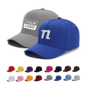 Casquette en coton unisexe de haute qualité à 5 panneaux, logo brodé 3D personnalisé, visière incurvée, casquettes de baseball Gorras - Product Image 1