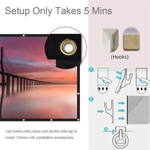 Película de poliéster de alta densidad suave Blanca 4K HD 16: 9 Pantalla de proyector 100 pulgadas para la noche de cine al aire libre en casa - Product Image 3