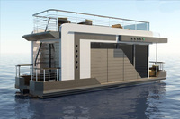 Maison flottante de luxe Yacht Maison de bateau de pêche en aluminium Chalet flottant
