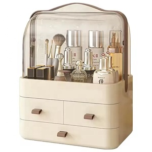 Kotak Penyimpanan Kosmetik Plastik Tahan Lama OEM, <span class=keywords><strong>Organizer</strong></span> Perhiasan Meja, Kotak Penyimpanan Makeup dengan 3 Lapisan - Product Image 6