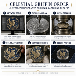 Moneta Commemorativa Personalizzata 3D ad Alto Rilievo, Ordine Grifone Celeste, Finitura Anticata, Moneta Commemorativa, Regalo Souvenir, Vendita all'Ingrosso Diretta dalla Fabbrica - Product Image 4