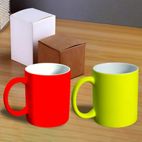 Mug en céramique à double paroi de haute qualité, grande capacité 350 ml, avec glaçure colorée par sublimation, livré avec boîte cadeau, idéal pour les boissons chaudes
