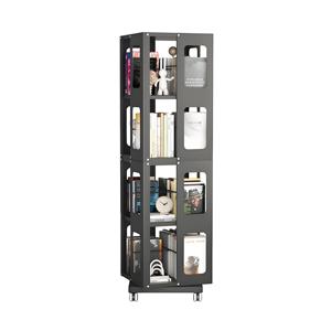 4-Tier thép xoay kệ sách với bánh xe kích thước lớn mạnh mẽ và rộng rãi giá sách kệ sách dễ dàng lắp ráp chúng tôi kho trong kho - Product Image 1