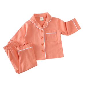 Nueva Llegada, Pijamas para Niños, Venta al por Mayor de Fábrica, Algodón de Color Sólido, Transpirable, Estampado, Conjuntos de Pijamas de Dos Piezas de Manga Larga para Niños y Niñas - Product Image 2