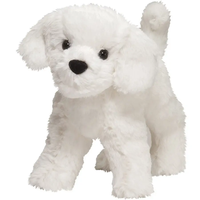 G213 8 Inch Lifelike Cute White Standing Teddy Dog Stuffed Animal Accompagner Kids Plush Toy Gift Home Decor Plush Animal Dog Toy