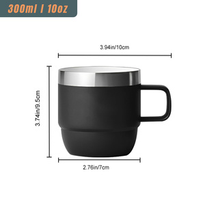 Vaso térmico apilable de acero inoxidable de 10 oz al por mayor con tapa y revestimiento cerámico para café/té - Product Image 2