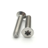 Sekrup Mesin Torx Countersunk Baja Tahan Karat A2 304 ISO14581 M1.6 Sekrup Bintang Anti-pencurian