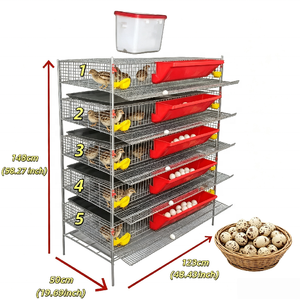 Industrial Grade Poultry Cage System with Adjustable Levels for Efficient Quail <strong>Egg</strong> <strong>Harvesting</strong> - Product Image 4